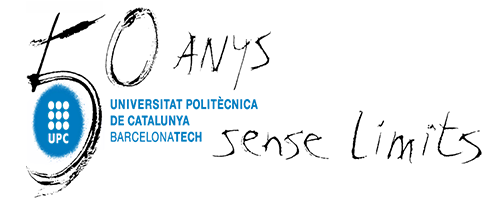 Upc. Universitat Politècnica De Catalunya Barcelonatech. 50 anys sense limits Logo.