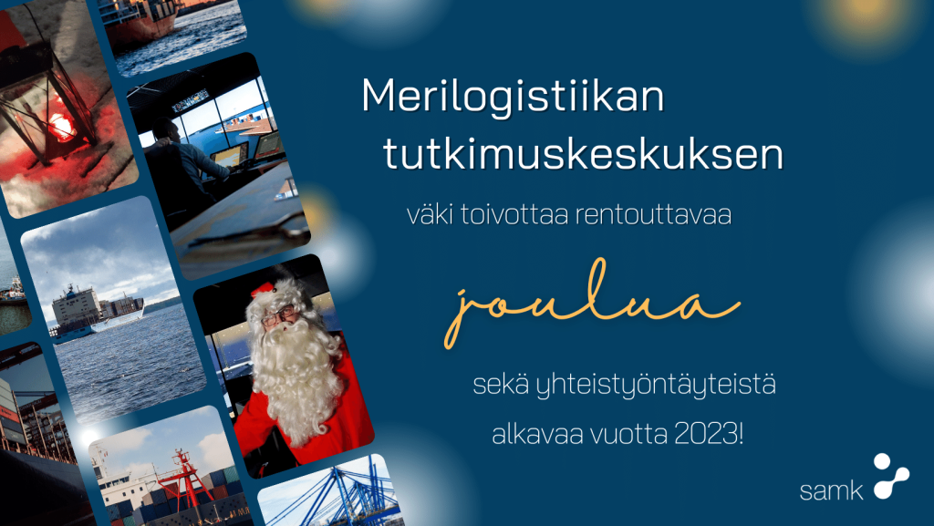 Merilogistiikan tutkimuskeskuksen joulutervehdys.