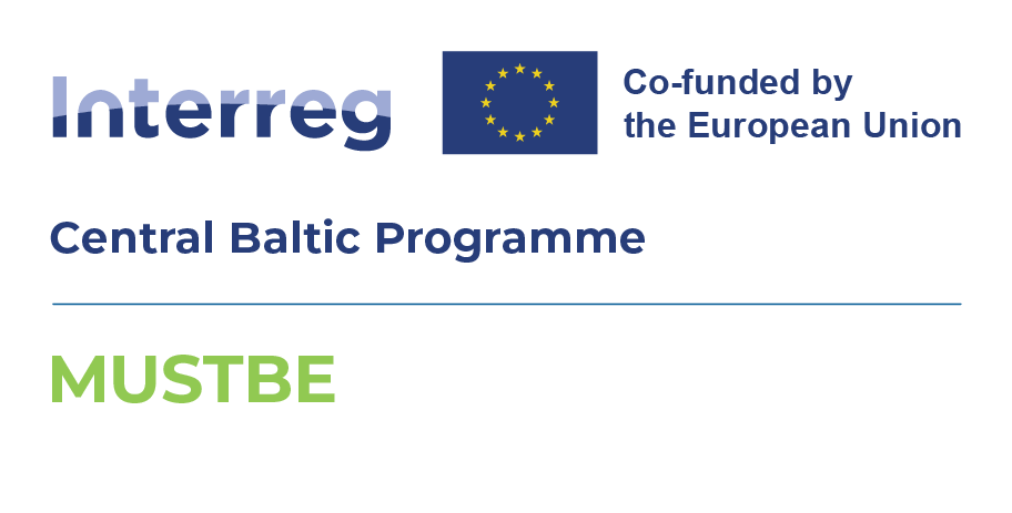 Logo. Interreg Co-funded by European Union. Central Baltic Programme. MUSTBE.