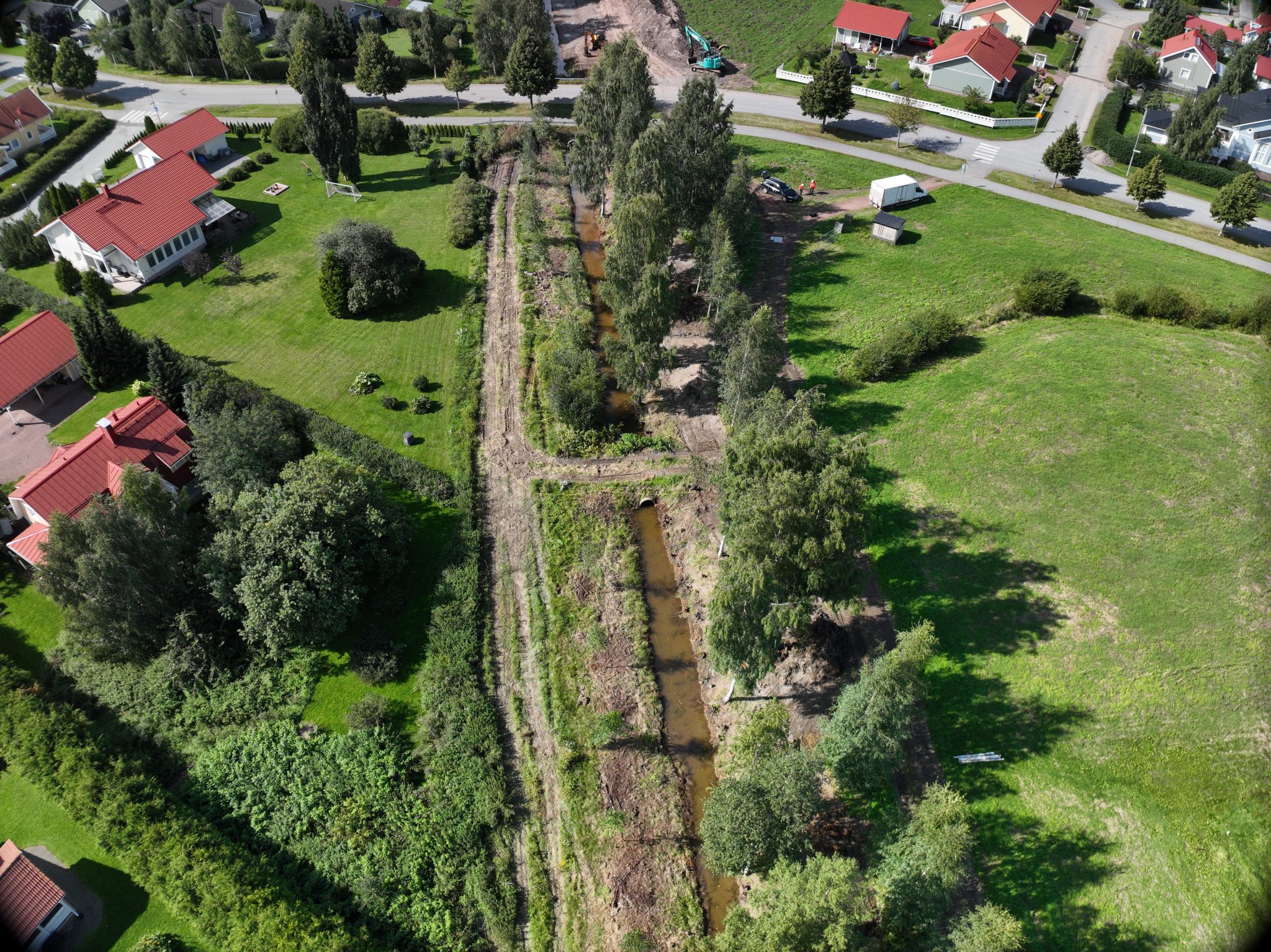 Aerial view of the wetland area.