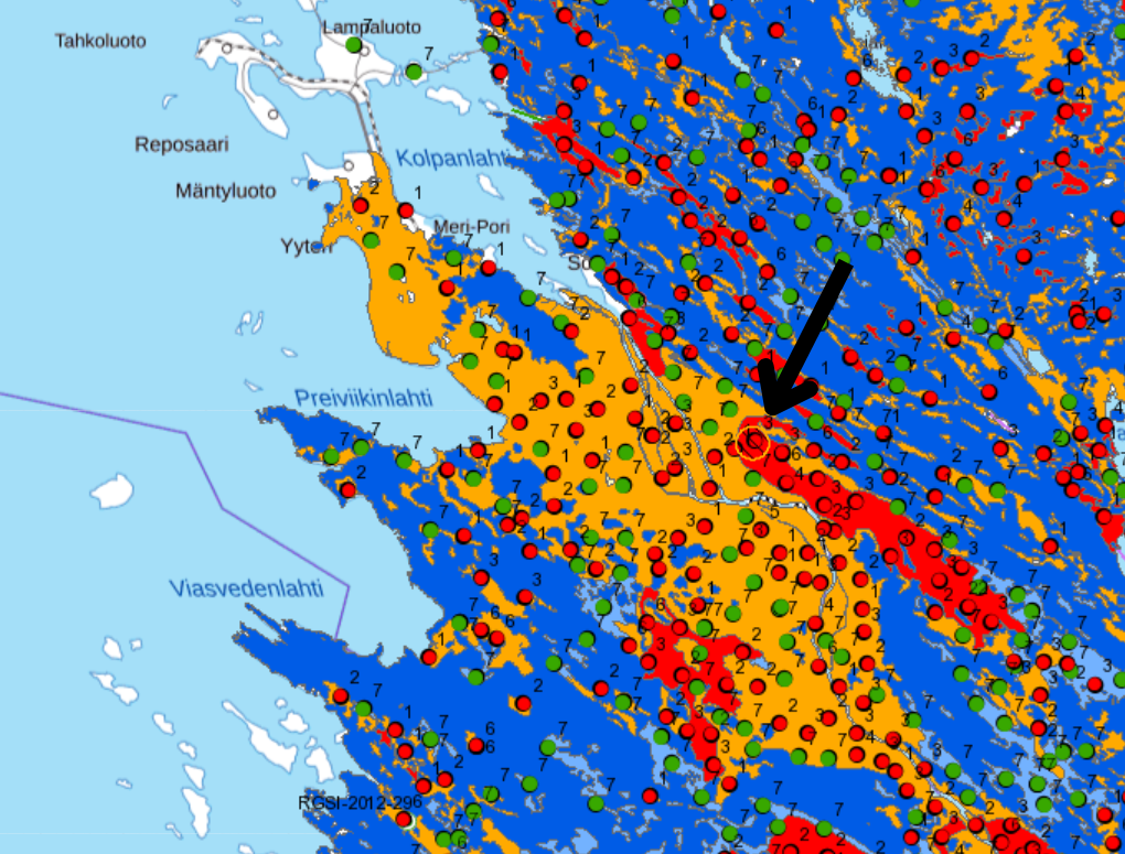 Graphic map image of the Western Finland region.