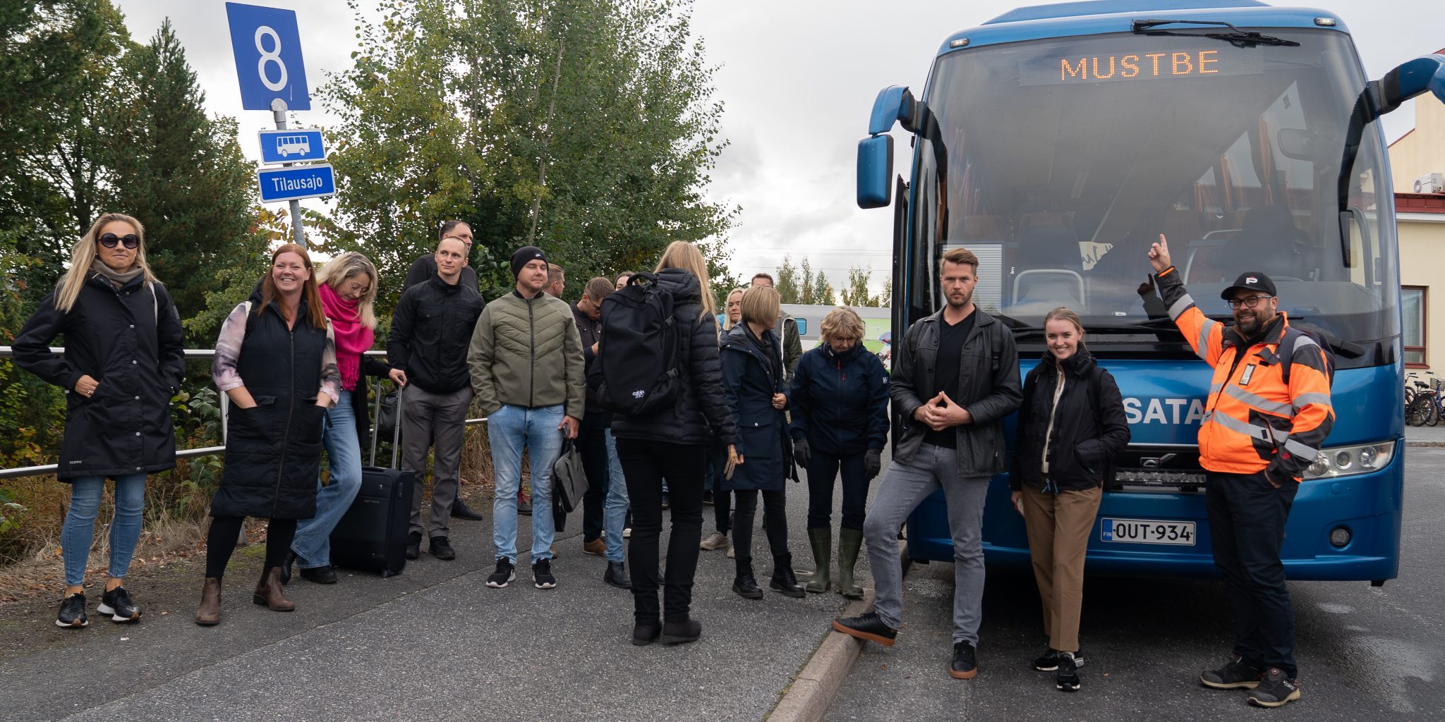 Kuva1 MUSTBE partners en route to visit the wetland pilot site in Pori in October 2024. Photo: Krista Valkonen.