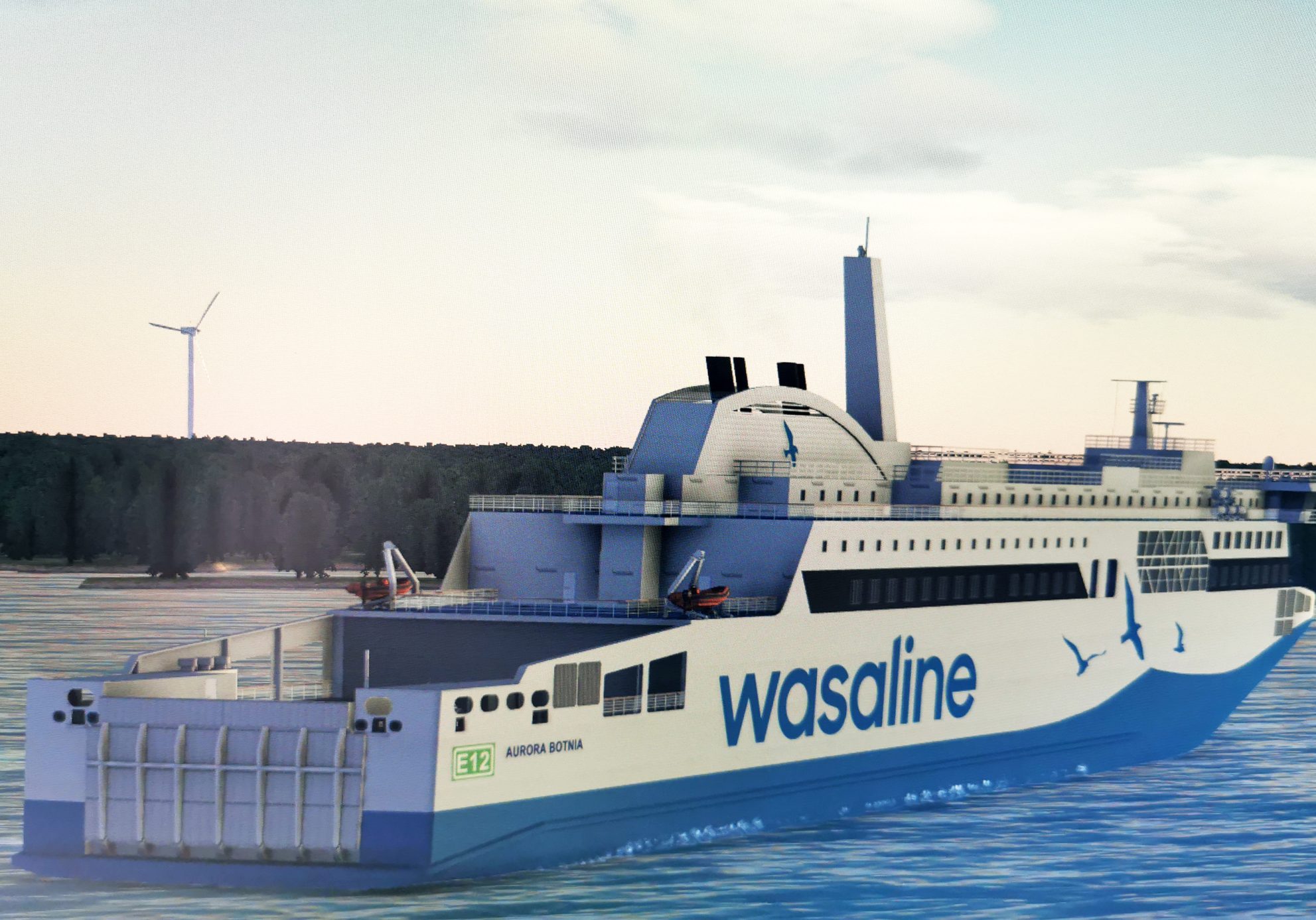 Screenshot of the WasaLine vessel from a simulator screen.