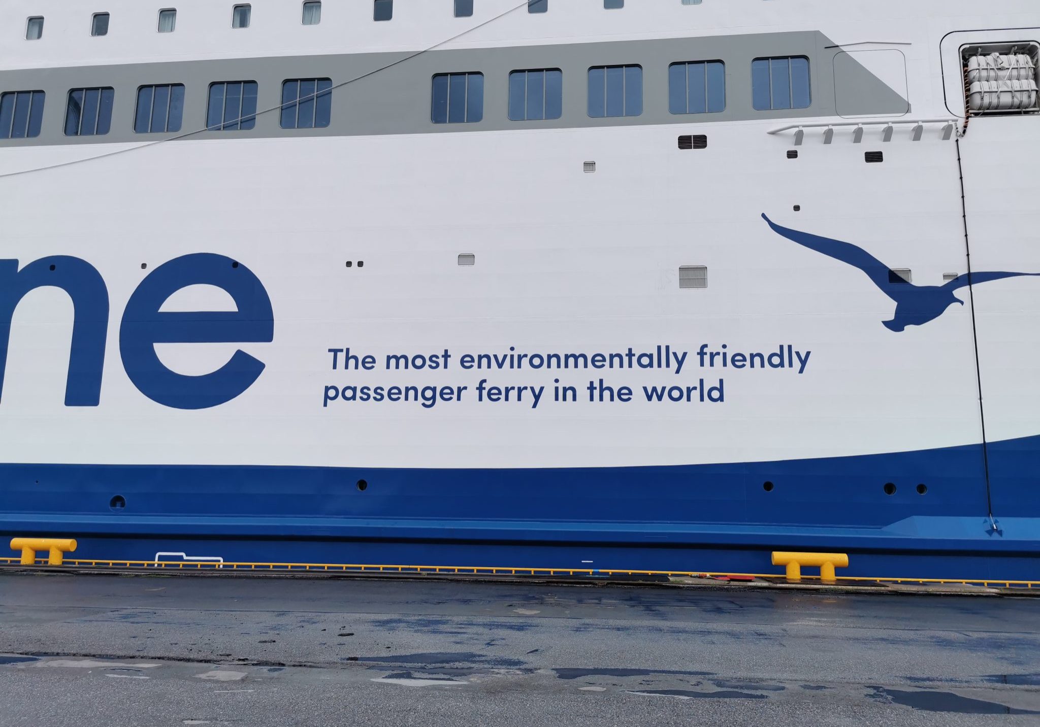 WasaLine vessel in harbor.